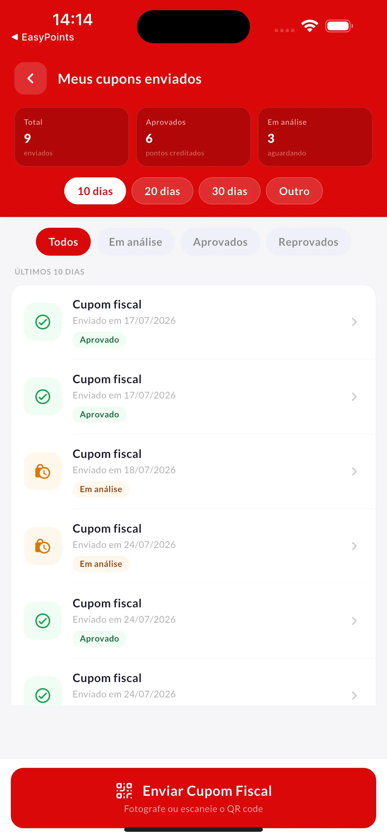 Fluxo de pontuação no app Loren Pontua
