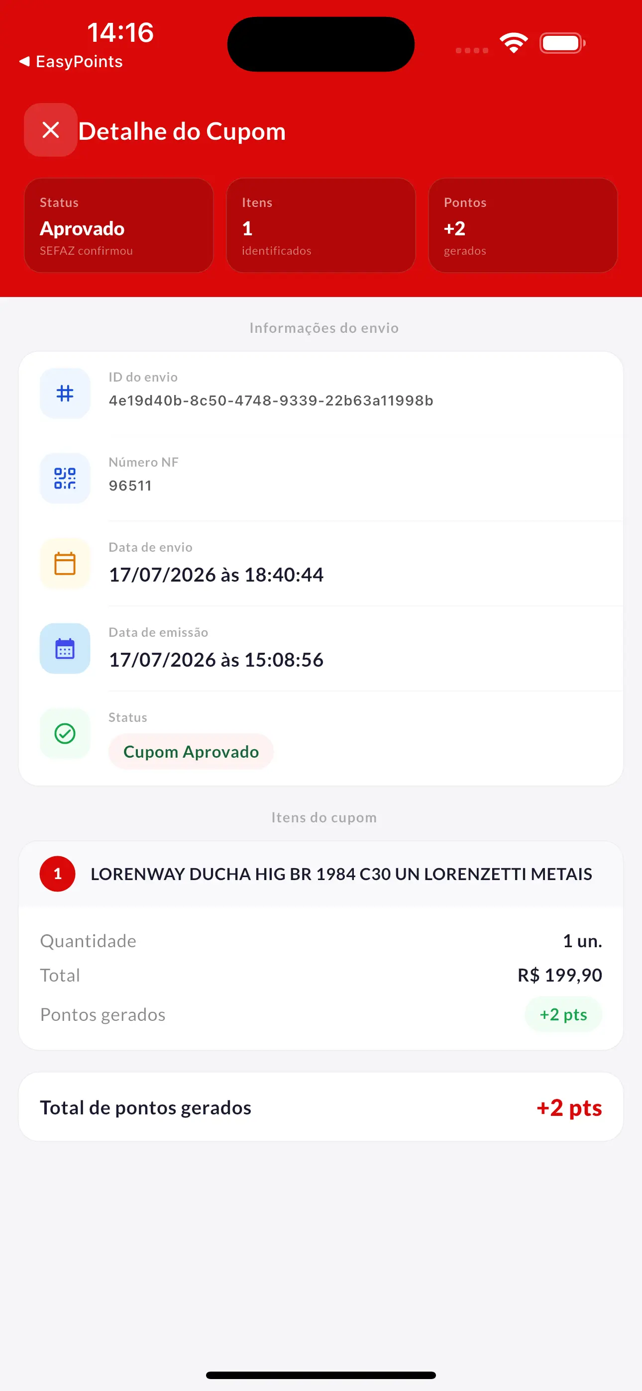 App Loren Pontua — resgate de prêmios